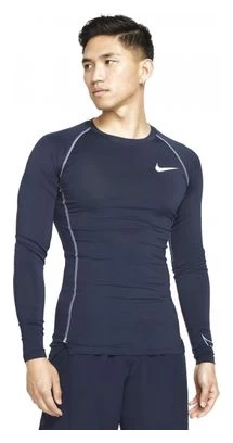 Maillot Manches Longues De Compression Nike Pro Dri-Fit Bleu