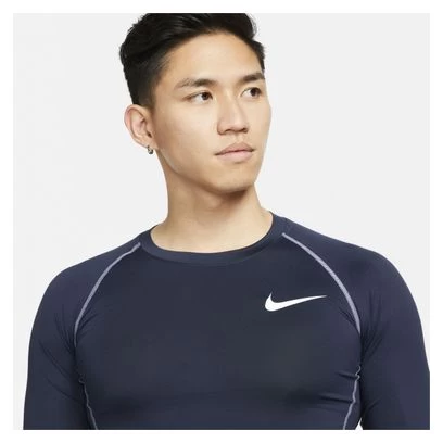 Maillot Manches Longues De Compression Nike Pro Dri-Fit Bleu – Image 3