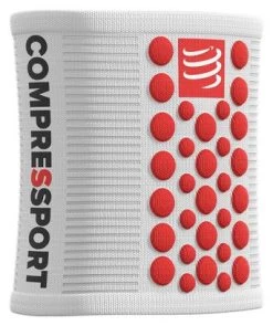 Bandeaux Poignet Compressport Sweatbands 3D.Dots (Paire) Blanc Rouge