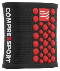 Bandeaux Poignet Compressport Sweatbands 3D.Dots (Paire) Noir Rouge